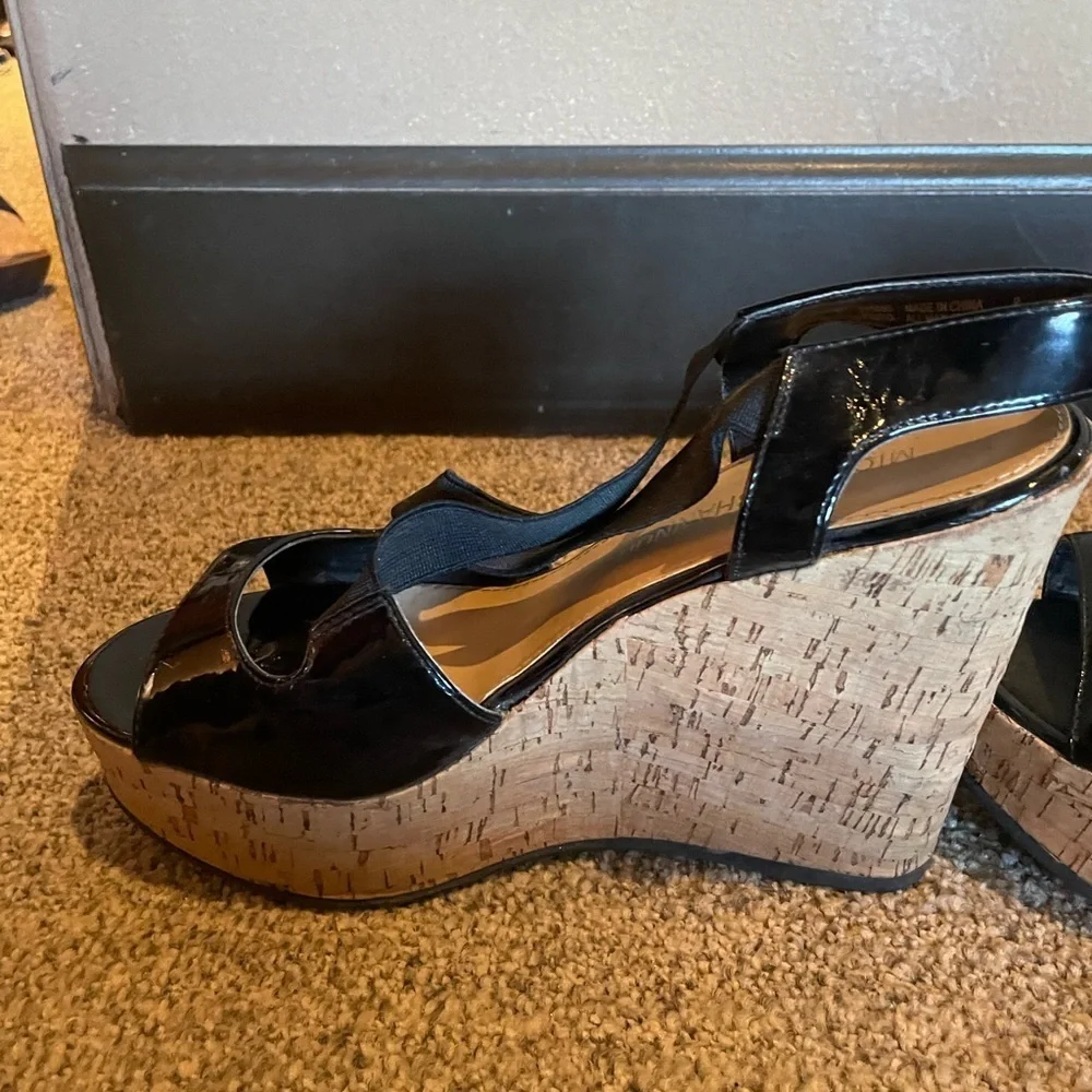 Michael Shannon strappy cork wedges